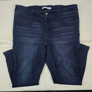 KanCan Women's Dark Blue Straight Leg Jeans